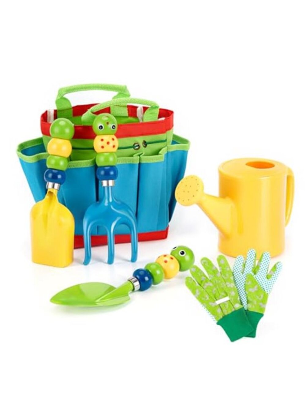Kids Gardening Tool Set Watering Can Tote Bag Gloves Shovel Rake Garden Toys